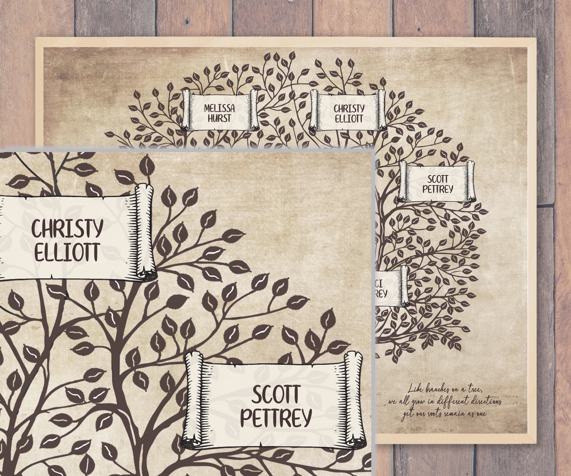 Family Tree Template for 3 Generations. Leafy Old Tree Family Tree ...