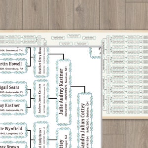 Family Tree Template for 7 Generations. Tree With Roots Large Winter ...