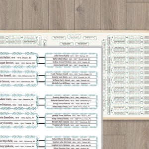 Family Tree Template for 7 Generations. Tree With Roots Large Winter ...