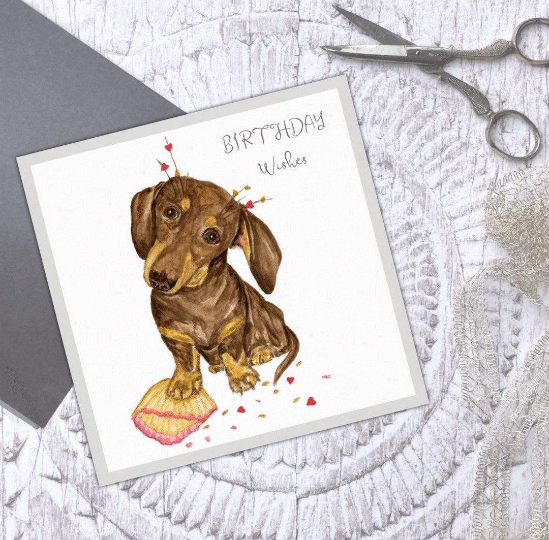 Happy Birthday Sausage Dog Card 'cheeky Sausage' Etsy