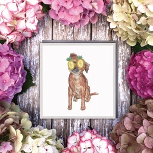 Blanco hondenkaart - 'Pineapple Party' - Border Terrier hondenwenskaart