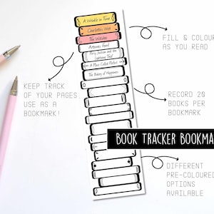 Reading Tracker Bookmark Printable, Reading Record, Book List Bookmark