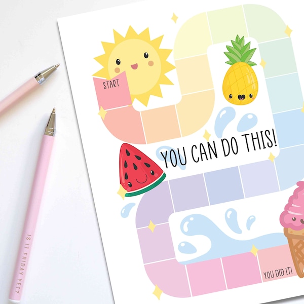 Reward Chart Summer Themed, Sticker Chart, Potty Chart, Sleep Chart, Instant Printable