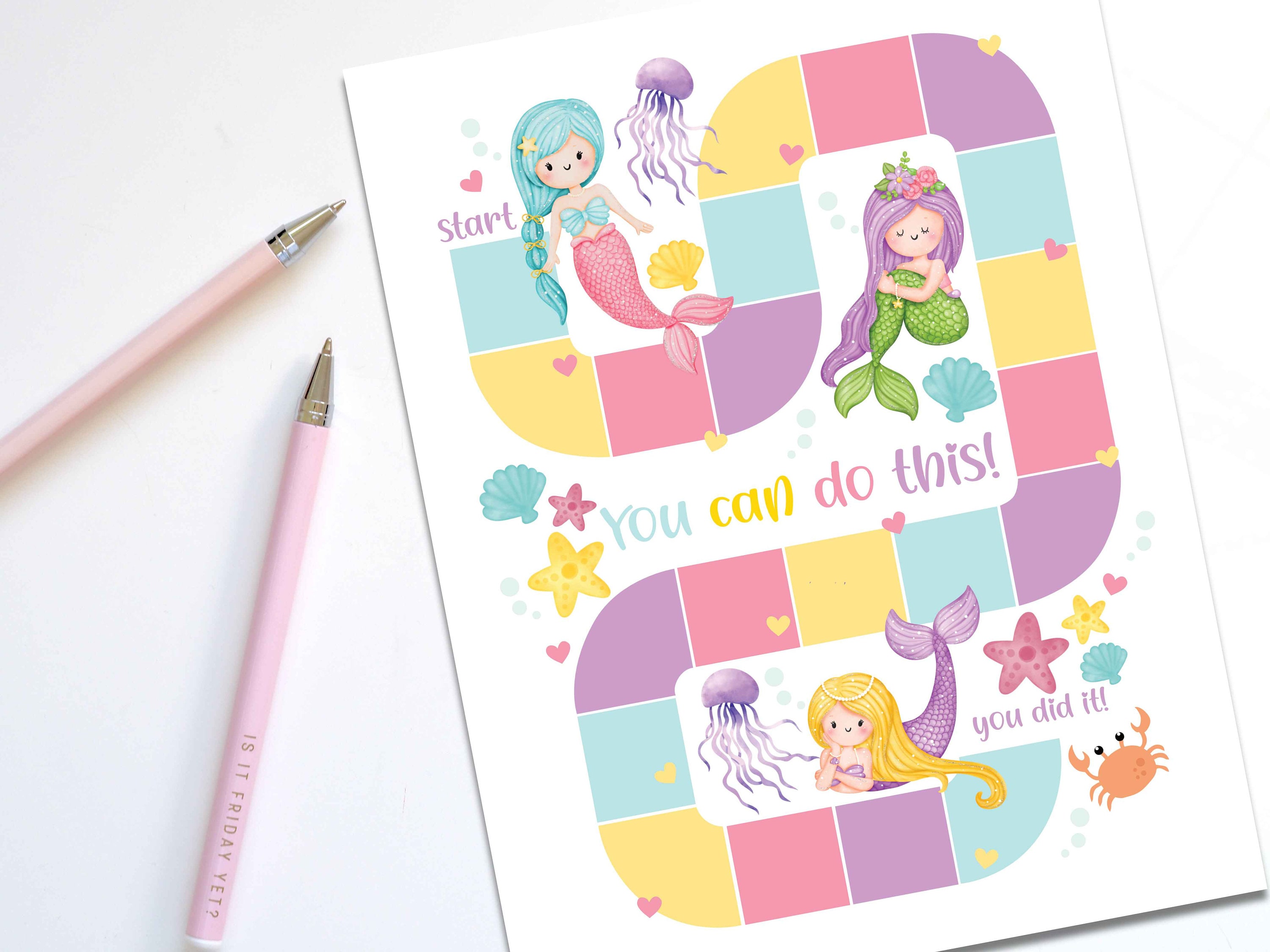 Printable Reward Chart Mermaid Themed, Sticker Chart, Potty Chart ...