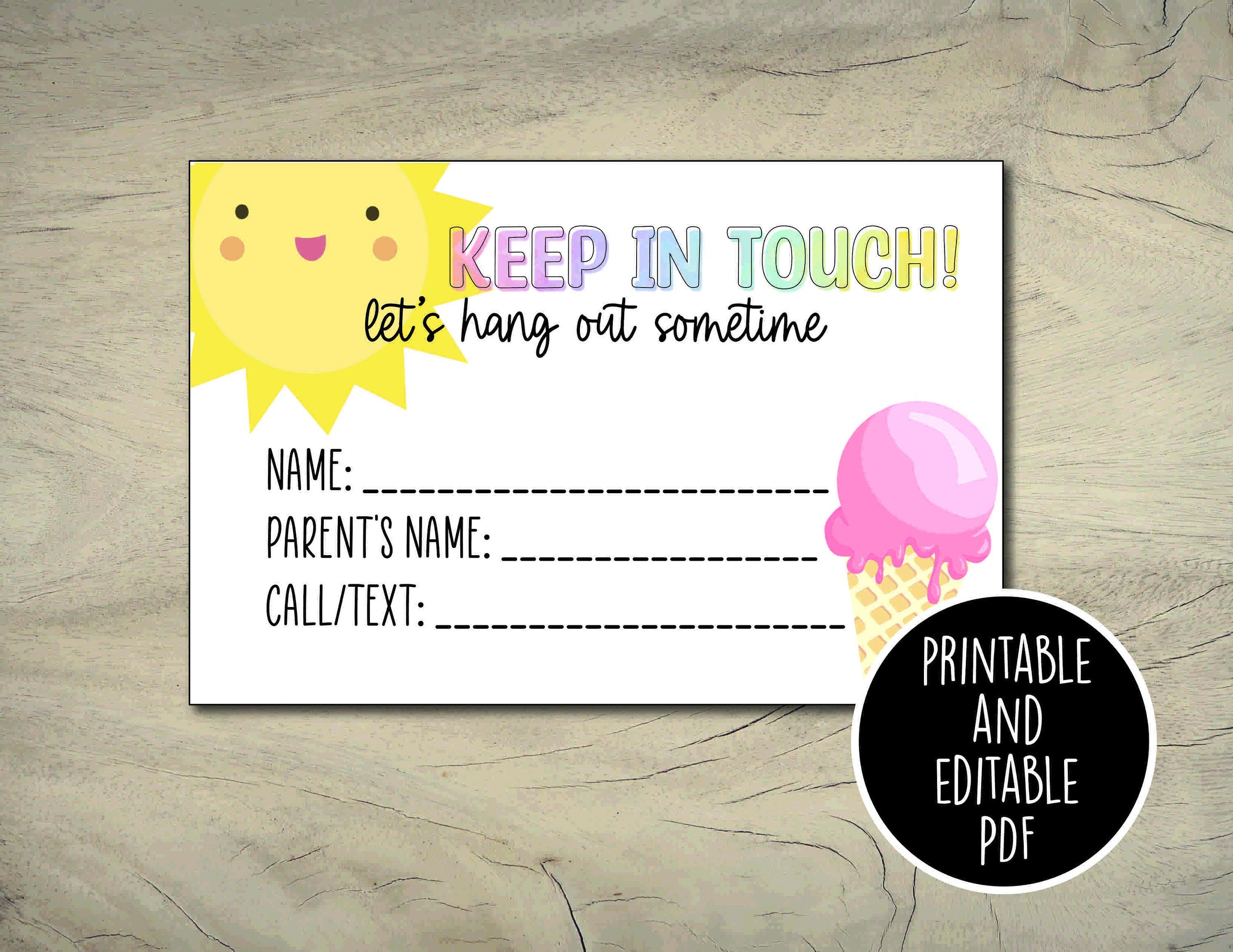 playdate-cards-summer-contact-cards-keep-in-touch-cards-end-etsy