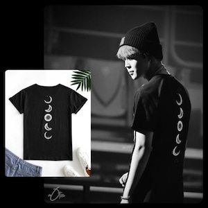 BTS Park Jimin - moon phase tattoo tshirt, nevermind tshirt, unisex, casual wear, graphic printed tees