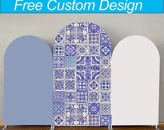 Mediterranean Arch Stand Backdrop Main Squeeze BridalShower Portuguese Tile PhotoBooth Photography Birthday BabyShower Party Chiara Backdrop