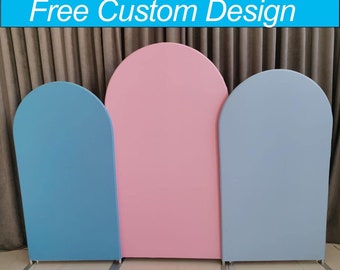 Solid Arch Stand Backdrop Pink Blue Fabric Chiara Wall Backdrop For Birthday BabyShower Wedding Photo Booth Photography Banner Party Decor