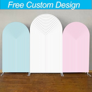 Solid Arch Stand Backdrop Ripple Print Fabric Chiara Wall Backdrop For Birthday BabyShower Wedding PhotoBooth Photography Banner Party Decor