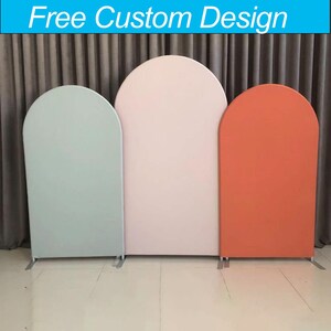 Solid Arch Stand Backdrop Green Orange Fabric Chiara Wall Backdrop For Birthday BabyShower Wedding PhotoBooth Photography Banner Party Decor