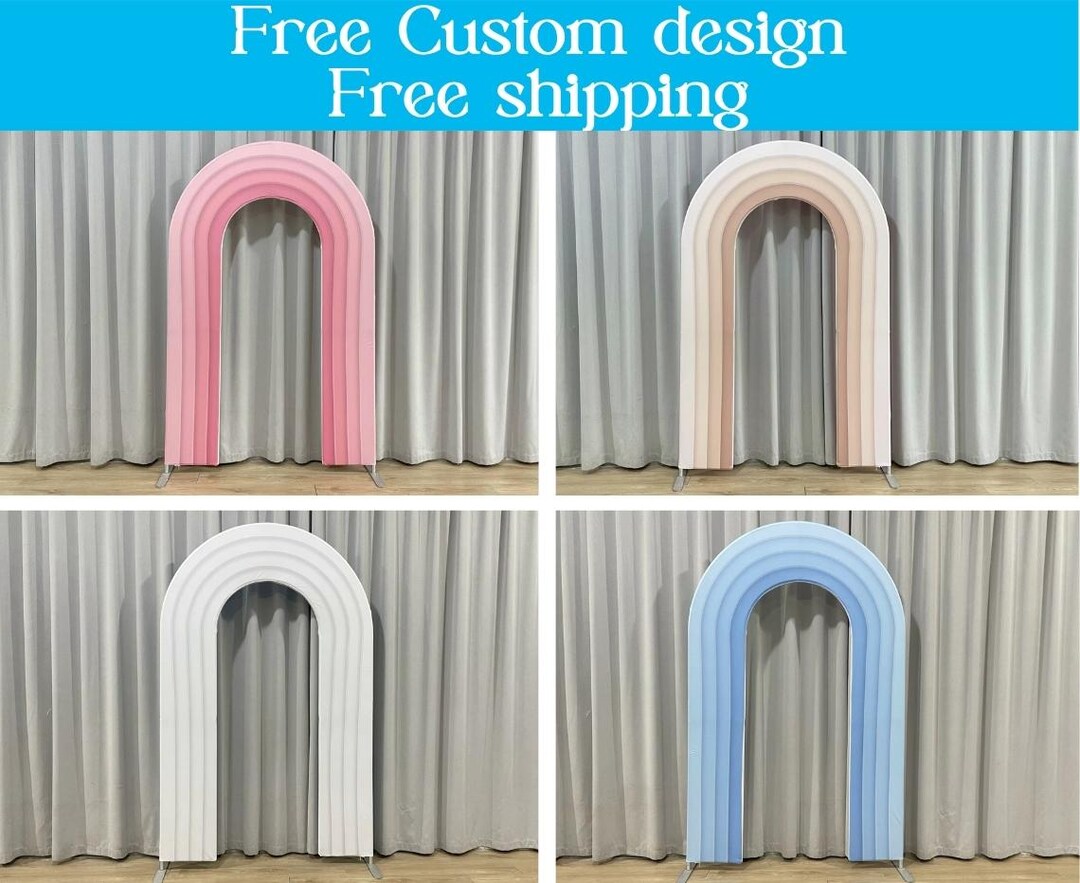 Personalized 3D Ripple Simulation Fabric Backdrop Cover Open Arch Stand ...