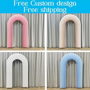 Personalized 3D Ripple Simulation Fabric Backdrop Cover Open Arch Stand Frame For Birthday Baby Shower Wedding Photo Booth Photography Party
