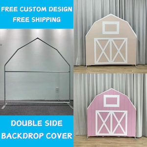 Barn Arch Backdrop Stand Farm Cover Metal Backdrop Frame House Chiara Backdrop Baby Shower Kid Birthday Wedding PhotoBooth Party Banner