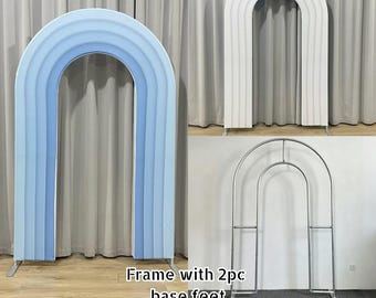 3D Ripple Simulation Fabric Open Door Arch Backdrop Stand Cover Aluminum Alloy Frame Wedding Baby Shower Birthday Party Photo Booth Decor