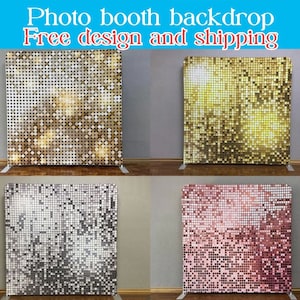 Sparkle Glitter Photo Booth Backdrop Stand Gold Sequin Pillowcase Backdrop Fabric Cover Wedding Birthday BabyShower Photography Photo Studio