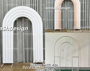 3D Ripple Simulation Fabric Open Door Arch Backdrop Stand Cover Aluminum Alloy Frame Wedding Baby Shower Birthday Party Photo Booth Decor