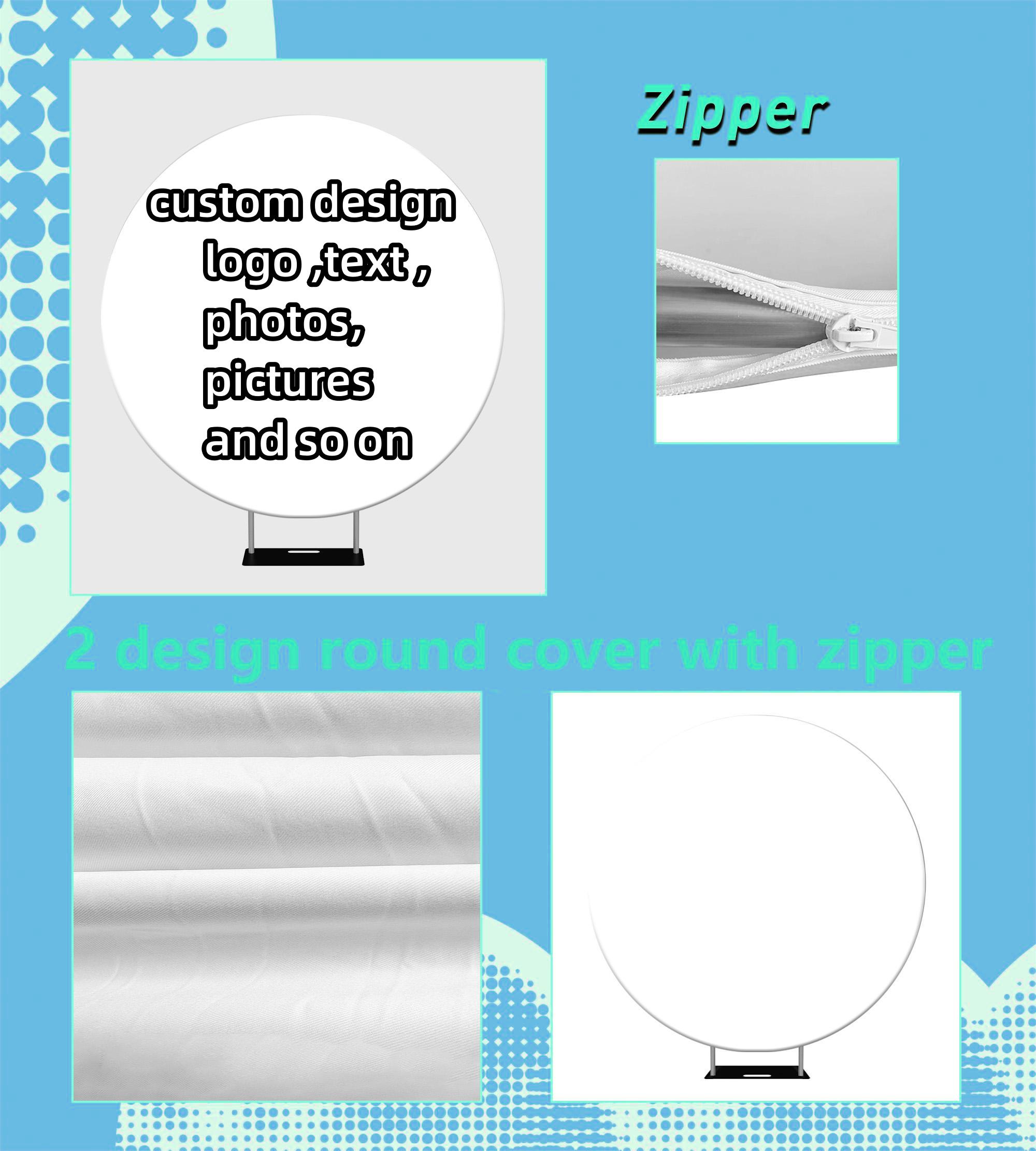 Circle Round Metal Backdrop Stand Print Fabric Backdrop Cover for ...