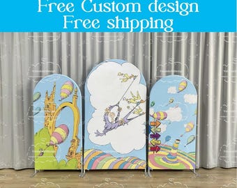 Oh The Places You'll Go Arch Stand Backdrop Dr. Seuss Chiara Wall Backdrop For Birthday BabyShower PhotoBooth Photography Banner Party Decor