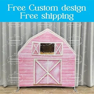 Pink Farm Barn Arch Backdrop Stand Cover Metal Backdrop Frame Chiara Backdrop Baby Shower Kid Birthday Photo Booth Photography Party Decor