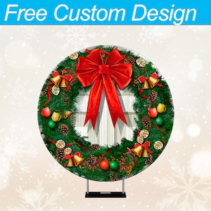 Free Custom Christmas Round Arch Backdrop Cover, Circle Fabric Background Design for Photography, Party.