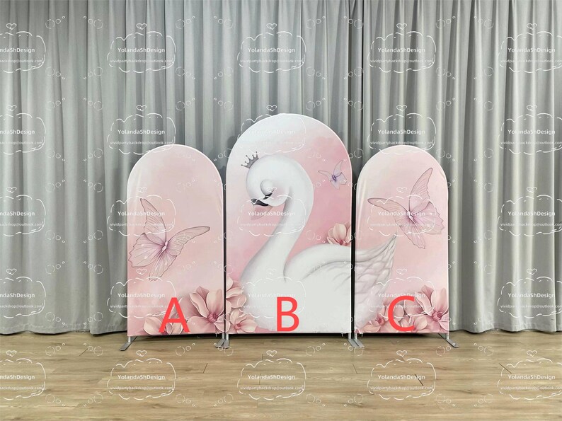 Menu Backdrop Swan Pink Butterfly Swan Arch Stand Backdrop Chiara Wall Backdrop for ...