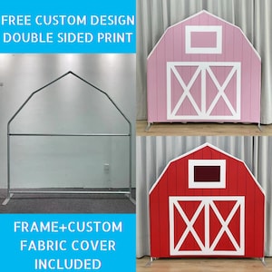 Farm Barn Arch Backdrop Stand Cover Metal Backdrop Frame House Chiara Backdrop for Baby Shower Kid Birthday Wedding PhotoBooth Party Decor