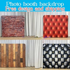 Party Photo Booth Backdrop Stand Leather Pillowcase Backdrop Wood Print Fabric Cover Wedding Birthday BabyShower Photography Photo Studio