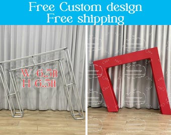 3D Slanted Wedding Open Arch Door Backdrop Stand Print Fabric Arch Cover For Birthday Baby Shower Photo Booth Photography Party Studio Decor