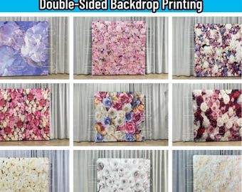 Flower Photo Booth Backdrop Stand Pillowcase Backdrop Floral Fabric Cover Wedding Birthday BabyShower Photography Photo Studio Party Decor