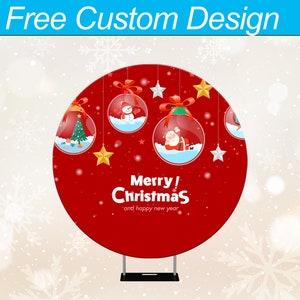 Free Custom Christmas Round Arch Backdrop Cover, Circle Fabric Background Design for Photography, Party.