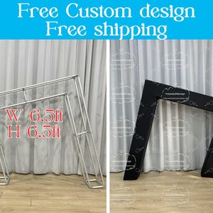 3D Slanted Wedding Open Arch Door Backdrop Stand Print Fabric Arch Cover For Birthday Baby Shower Photo Booth Photography Party Studio Decor