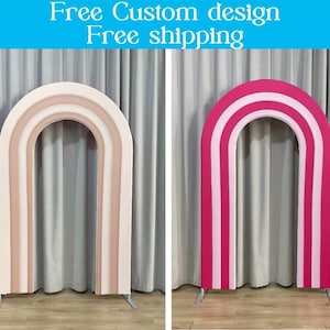 Personalized 3D Ripple Simulation Fabric Backdrop Cover Open Arch Stand Frame For Birthday Baby Shower Wedding Photo Booth Photography Party