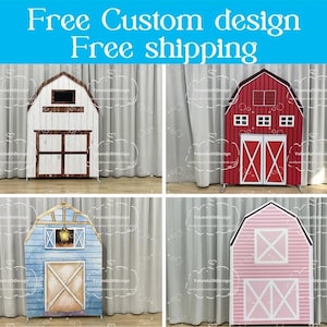 Farm Barn Arch Backdrop House Stand Metal Backdrop Frame Chiara Arch Backdrop For Baby Shower Kid Birthday Wedding PhotoBooth Party Decora