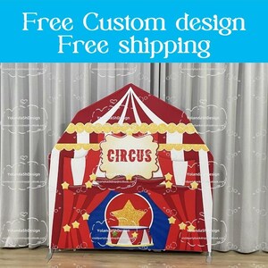 Circus House Farm Barn Arch Backdrop Metal Stand Frame Chiara Arch Backdrop For Baby Shower Kid Birthday Photo Booth Photography Party Decor