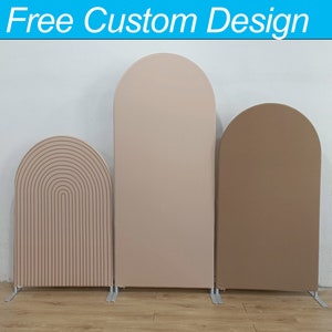 Solid Arch Stand Backdrop Beige Brown Fabric Chiara Wall Backdrop For Birthday BabyShower Wedding Photo Booth Photography Banner Party Decor
