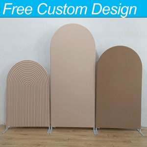 Arch Backdrop Stand Frame + High Quality Backdrop Cover, Free Custom Size and Color Backdrop for Christmas, Party, Birthday, Baby Shower.