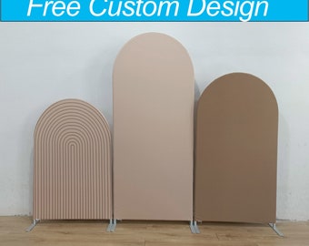 Solid Arch Stand Achtergrond Beige Bruine Stof Chiara Muur Achtergrond Voor Verjaardag Babyshower Bruiloft Photo Booth Fotografie Banner Party Decor