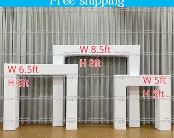 3D Sqaure Wedding Open Arch Door Backdrop Stand Print Fabric Arch Cover For Birthday Baby Shower Wedding Photo Booth Photography Party Decor