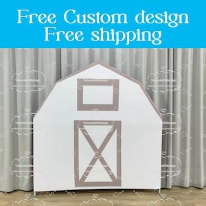 White House Farm Barn Arch Backdrop Metal Stand Backdrop Frame Chiara Backdrop For BabyShower Kid Birthday PhotoBooth Photography Party Deco