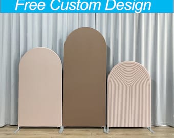 Solid Arch Stand Backdrop Beige Brown Fabric Chiara Wall Backdrop For Birthday BabyShower Wedding Photo Booth Photography Banner Party Decor
