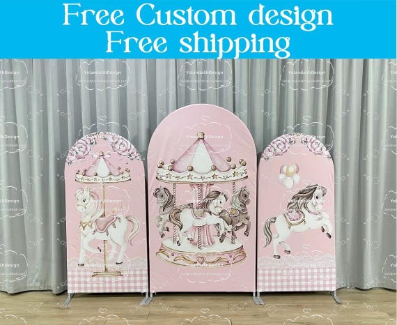Pretty in pink carousel baby shower
