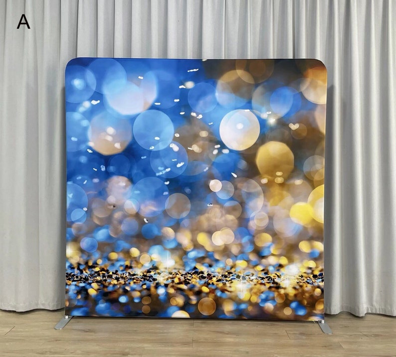 Blue Marble Photo Booth Backdrop Stand Sparkle Glitter Pillowcase ...