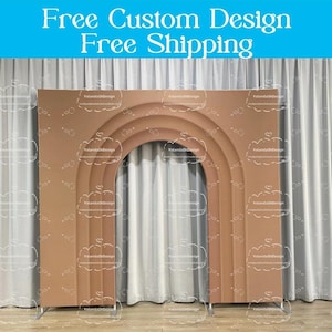 Support de porte en arc ouvert de bienvenue 3D ondulation en arc de cercle couverture de toile de fond photomaton bannière de photographie pour anniversaire de mariage décoration de fête de baby shower