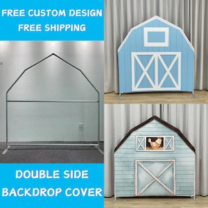 Barn Arch Backdrop Stand Farm Cover Metal Backdrop Frame House Chiara Backdrop Baby Shower Kid Birthday Wedding PhotoBooth Party Banner