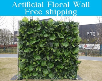 Artificial Floral Wall Green Tropical Leaf Plant Wall Grass Backdrop For Birthday Baby Shower Wedding Photo Booth Photography Party Decor