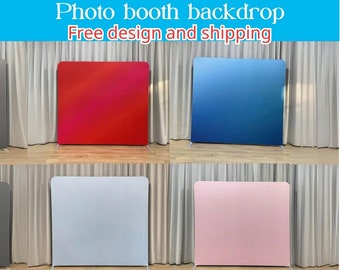 Solid Color Photo Booth Backdrop Stand Free Custom Pillowcase Backdrop Fabric Cover Wedding Birthday BabyShower Photography Photo Studio