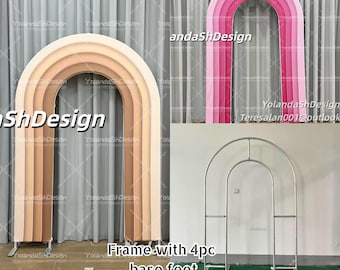 3D Ripple Simulation Fabric Open Door Arch Backdrop Stand Cover Aluminum Alloy Frame Wedding Baby Shower Birthday Party Photo Booth Decor