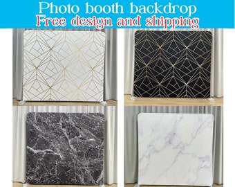 Marble Photo Booth Backdrop Stand Geometric Figure Pillowcase Backdrop Fabric Cover For Wedding Birthday BabyShower Photography Photo Studio