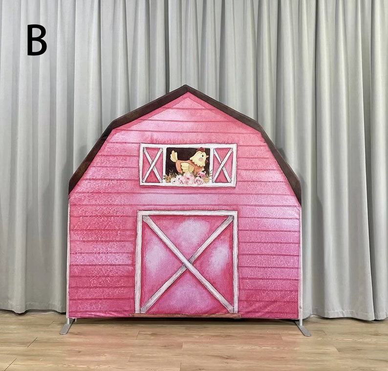 Light Pink Farm Barn Arch Backdrop Metal Stand Backdrop Frame Chiara ...
