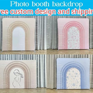 3D Ripple Pattern Photo Booth Backdrop Stand Pillowcase Backdrop Fabric Cover For Wedding Birthday BabyShower Photography Party Photo Studio